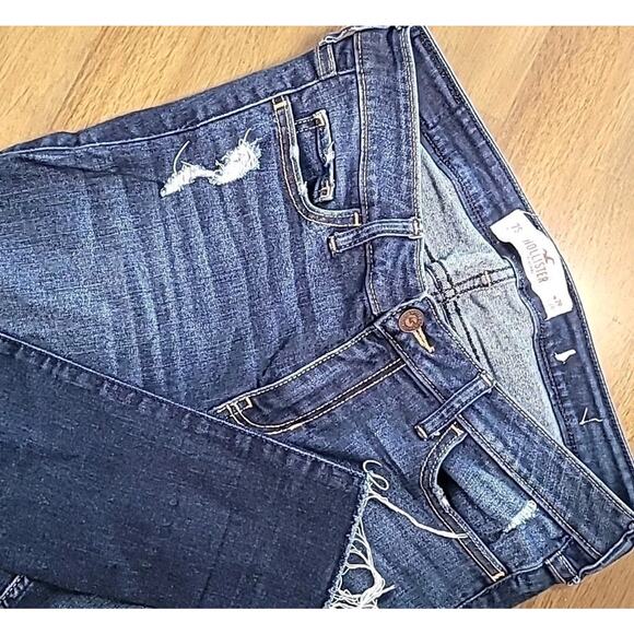 Hollister Mid Rise Super Skinny Jeans Size 7S Short 28x26 Distressed EUC - Picture 1 of 8